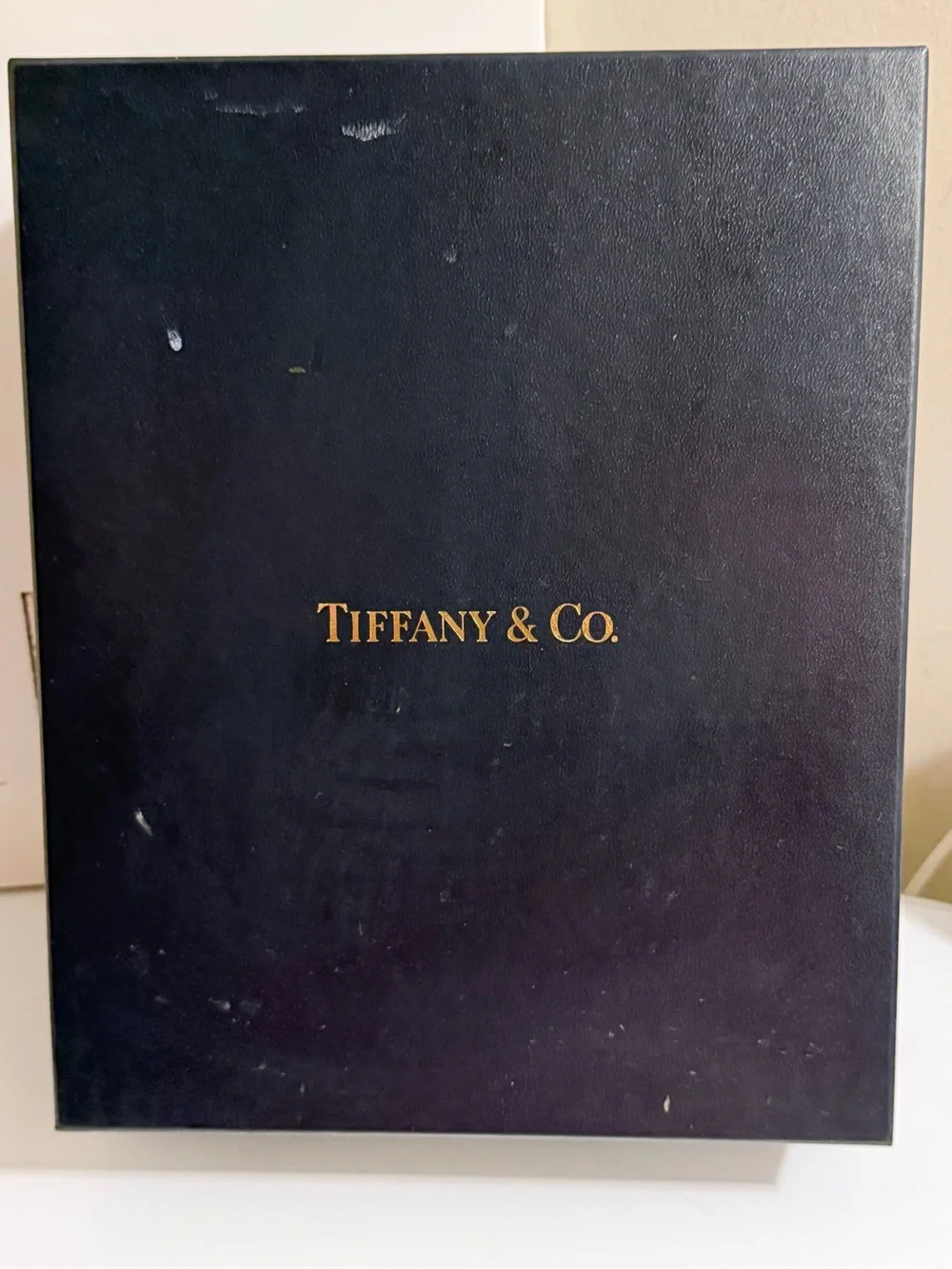 Tiffany & Co. Clear Crystal Cut Champagne Flutes with Navy Presentation Box